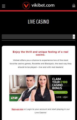 Vikibet Live Casino Vikibet Live Casino Screen