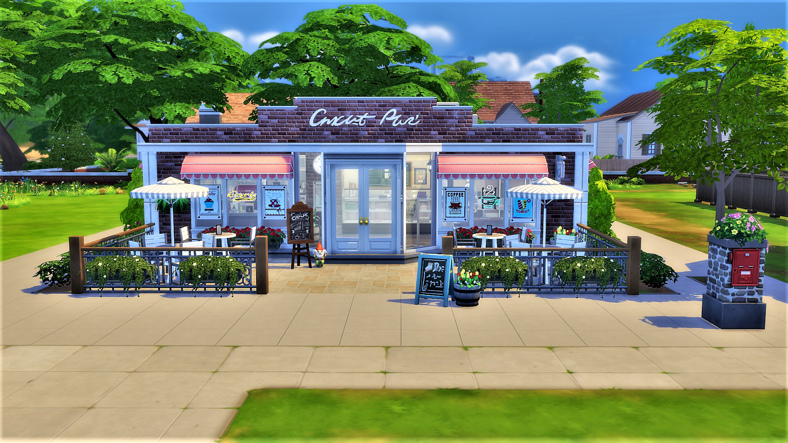 sim house design Sims4 Bakery Croissants 西点屋可颂坊 (NO CC)