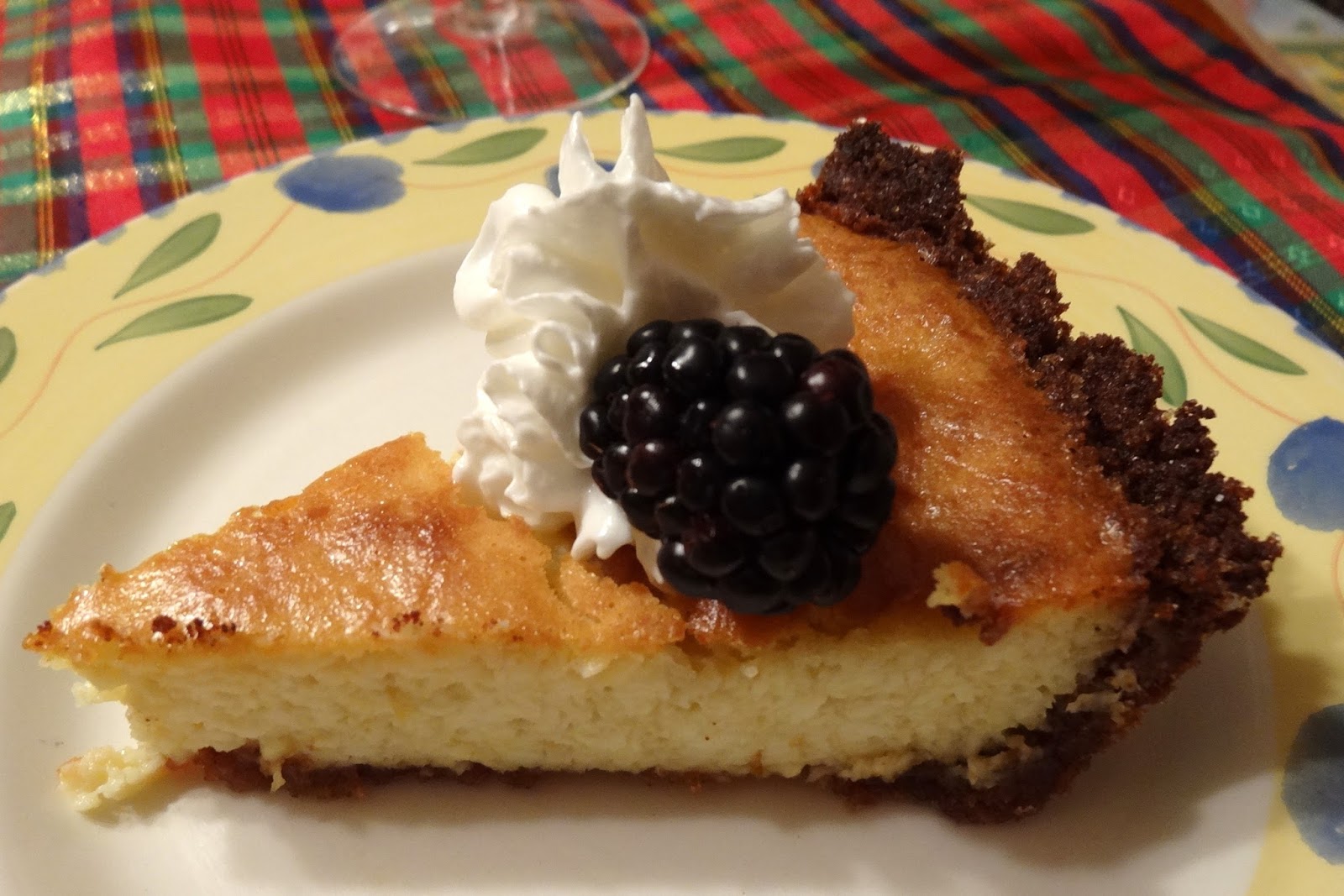 Cheesecake Pie with Dark Chocolate Crust