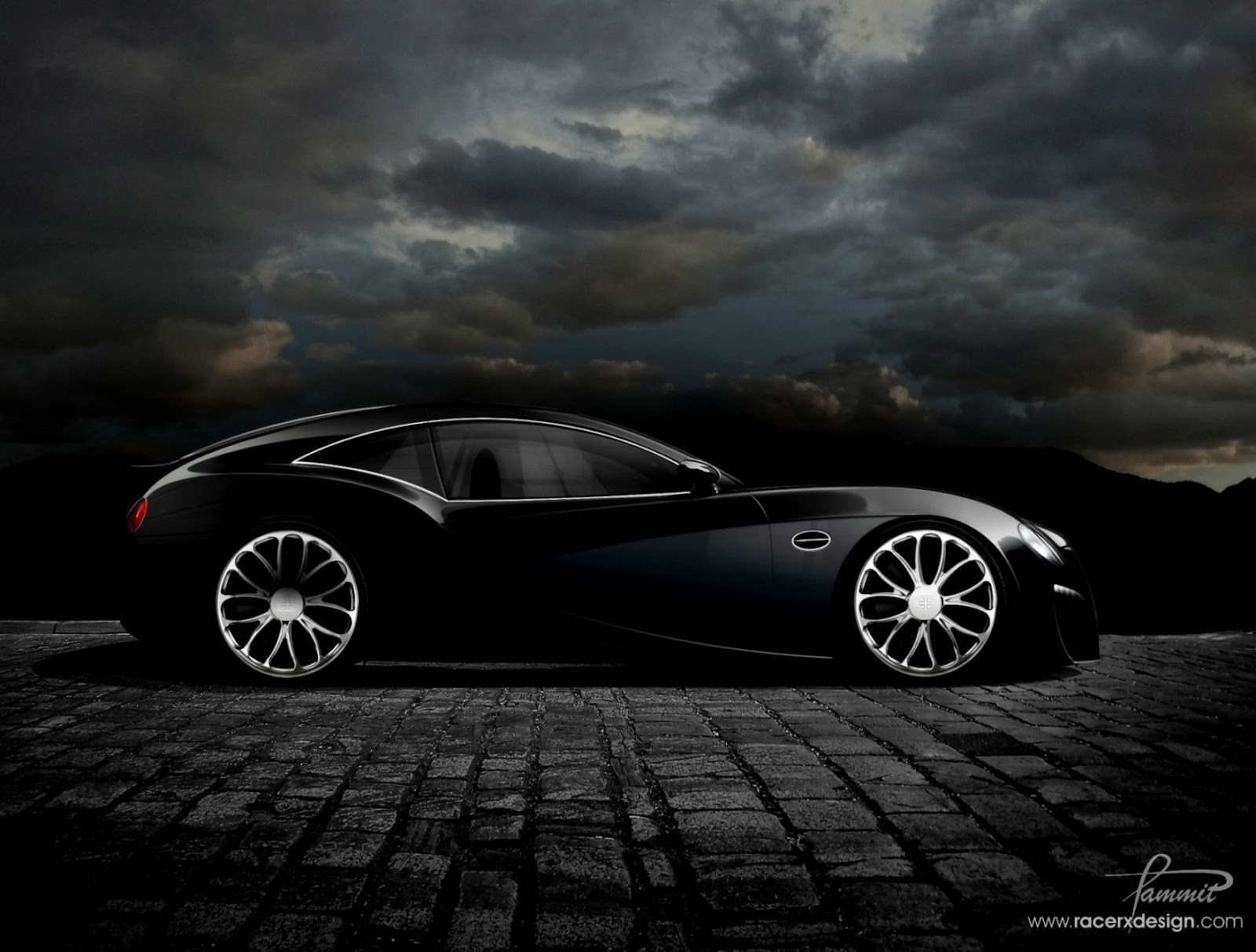 Black Bugatti Cars Wallpaper