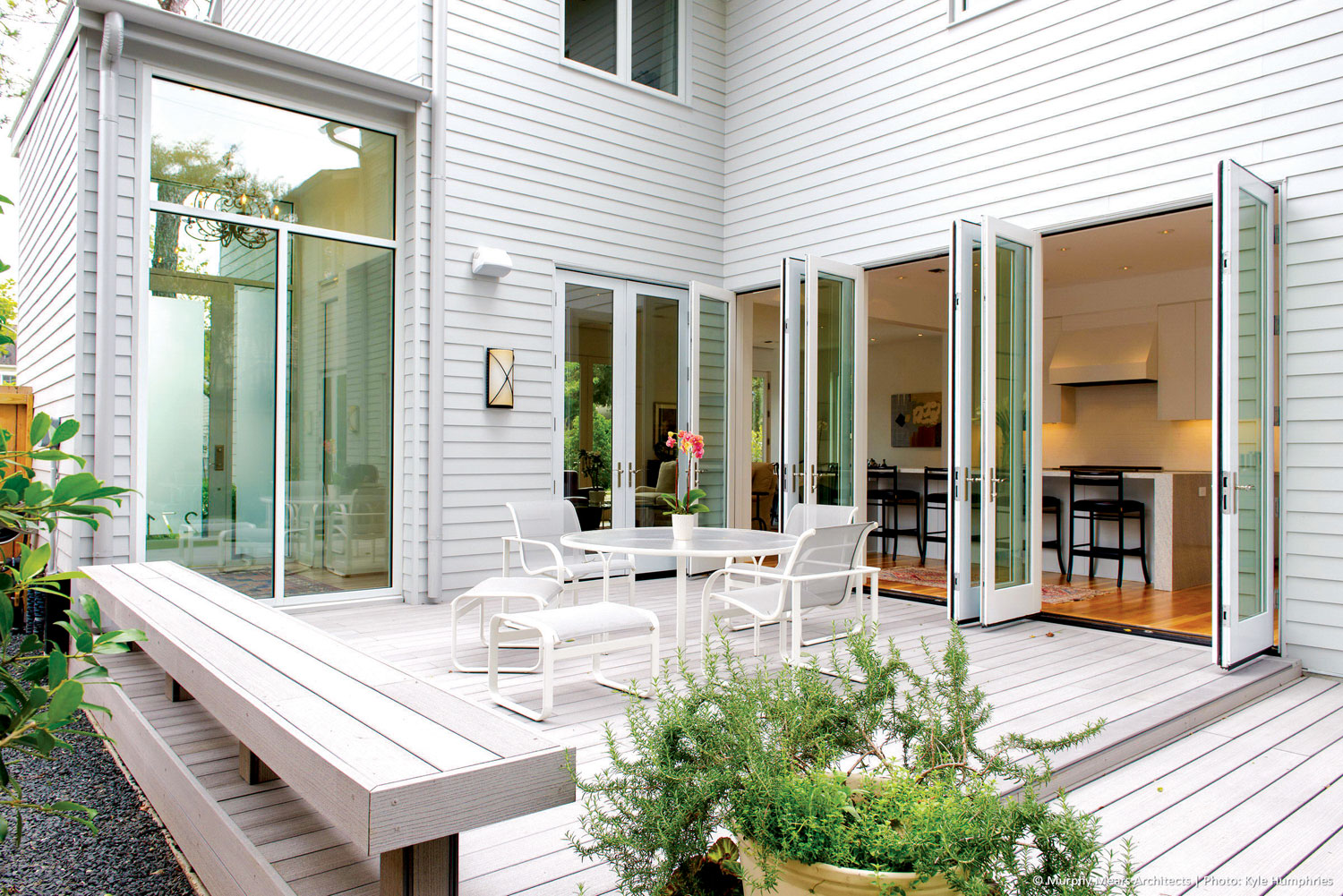 Using the french doors in houses creates a very beautiful connection between the exterior and interior