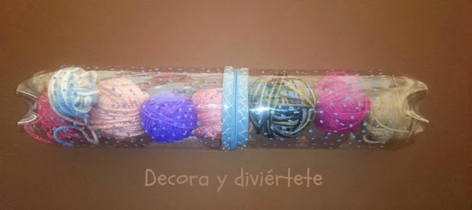 estuche botellas , lanas , reciclar , manualidad , DIY, botellas gaseosa