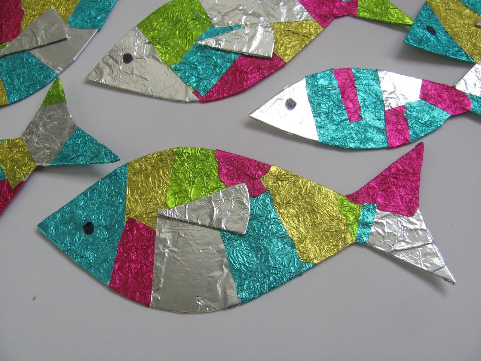 Jumble Tree Rainbow foil fish Easy Easter craft