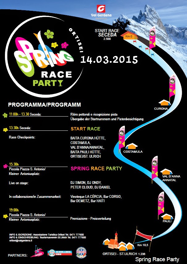 DOLOMITES Val Gardena: Spring Race Party in Val Gardena Gröden