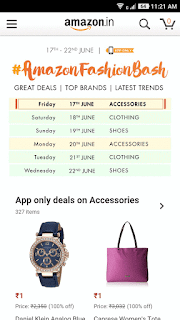 Amazon Fashion Bash schedule of sale [ amazon fashion bash sale details]