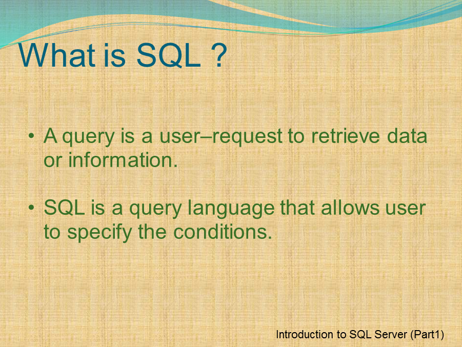 Sql Server knowledge sharing blog: Presentation -- Introduction to ...