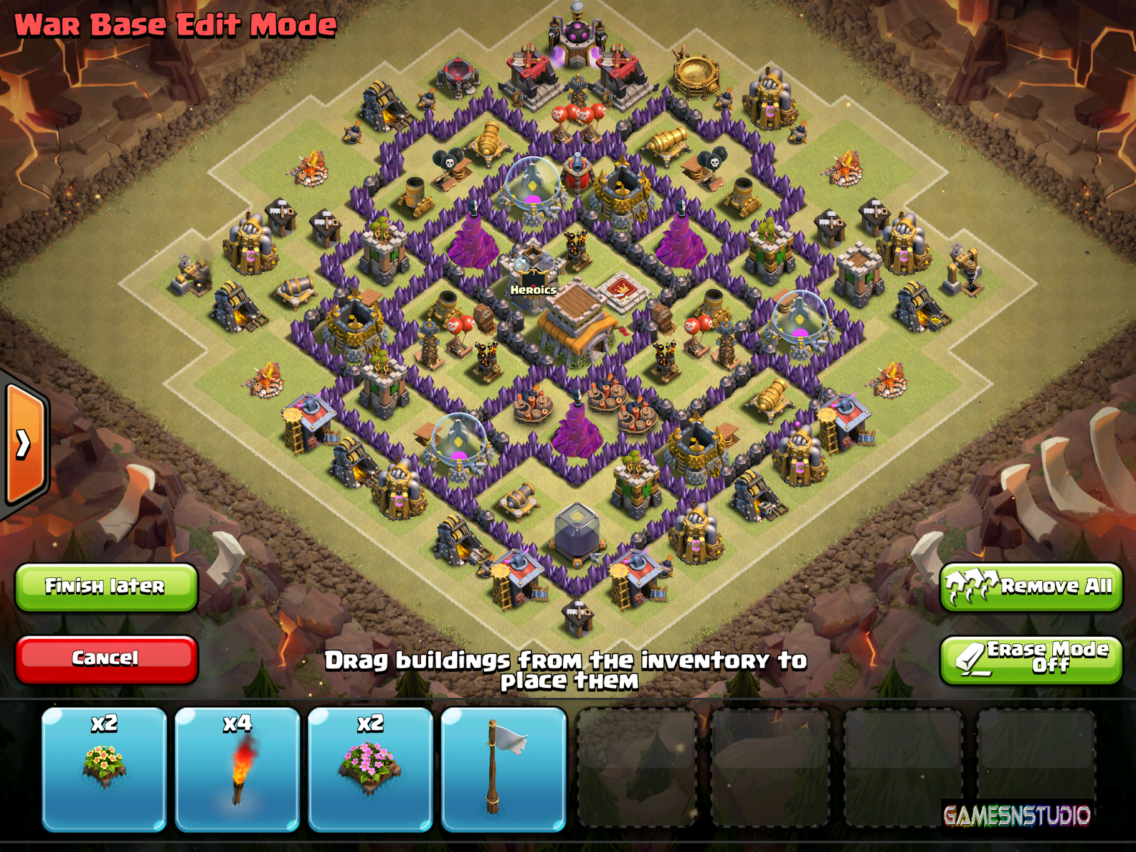 Town Hall 8 Trophy Base With Bomb Tower Town Hall 8 Trophy Base With Bomb Tower