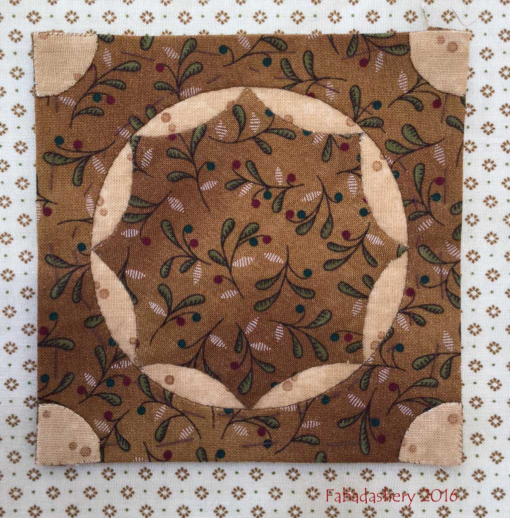 Fabadashery Dear Jane Quilt Block E11 Wagon Wheel