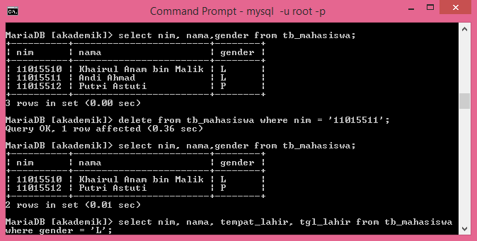 Perintah Insert Update Delete Dan Select Pada Mysql Programming