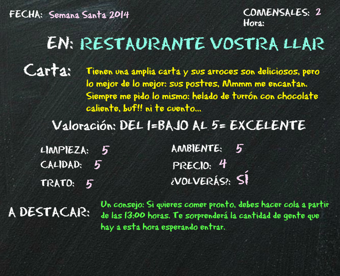 RESTAURANTE VOSTRA LLAR PALAMÓS