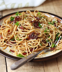 Sun-Dried Tomato Pasta with Garlic Herb Olive Oil Sauce