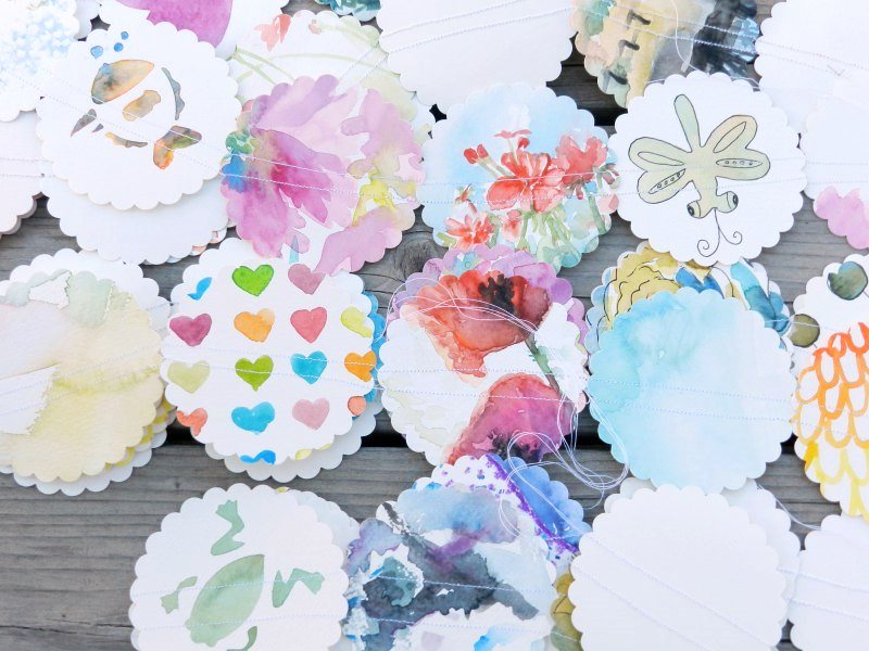Flower Garland made out of recycled watercolor paper: Grow Creative