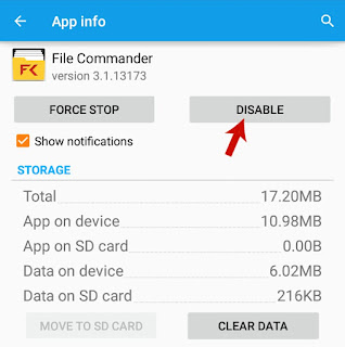Disable File Manager App