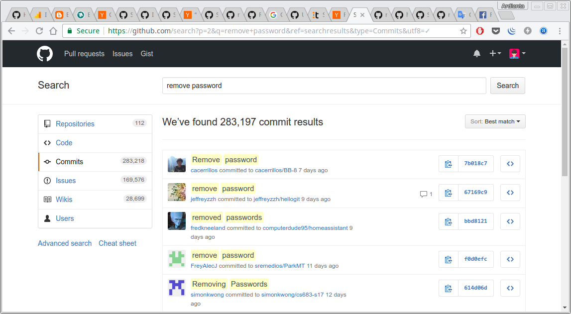 Pencaraian Commit Password