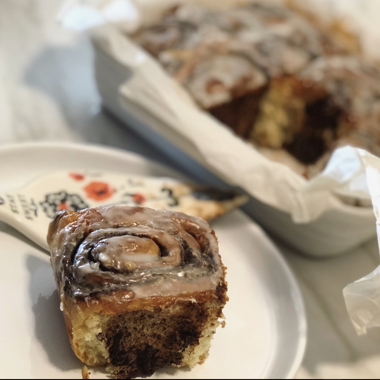 Chocolate Cinnamon Rolls with Espresso Glaze
