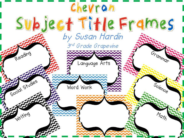 3rd Grade Grapevine: DIY: Making Chevron Subject Frames to display my