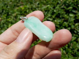 Liontin Batu Permata Giok Jadeite Jade Type B Light Green JDT015