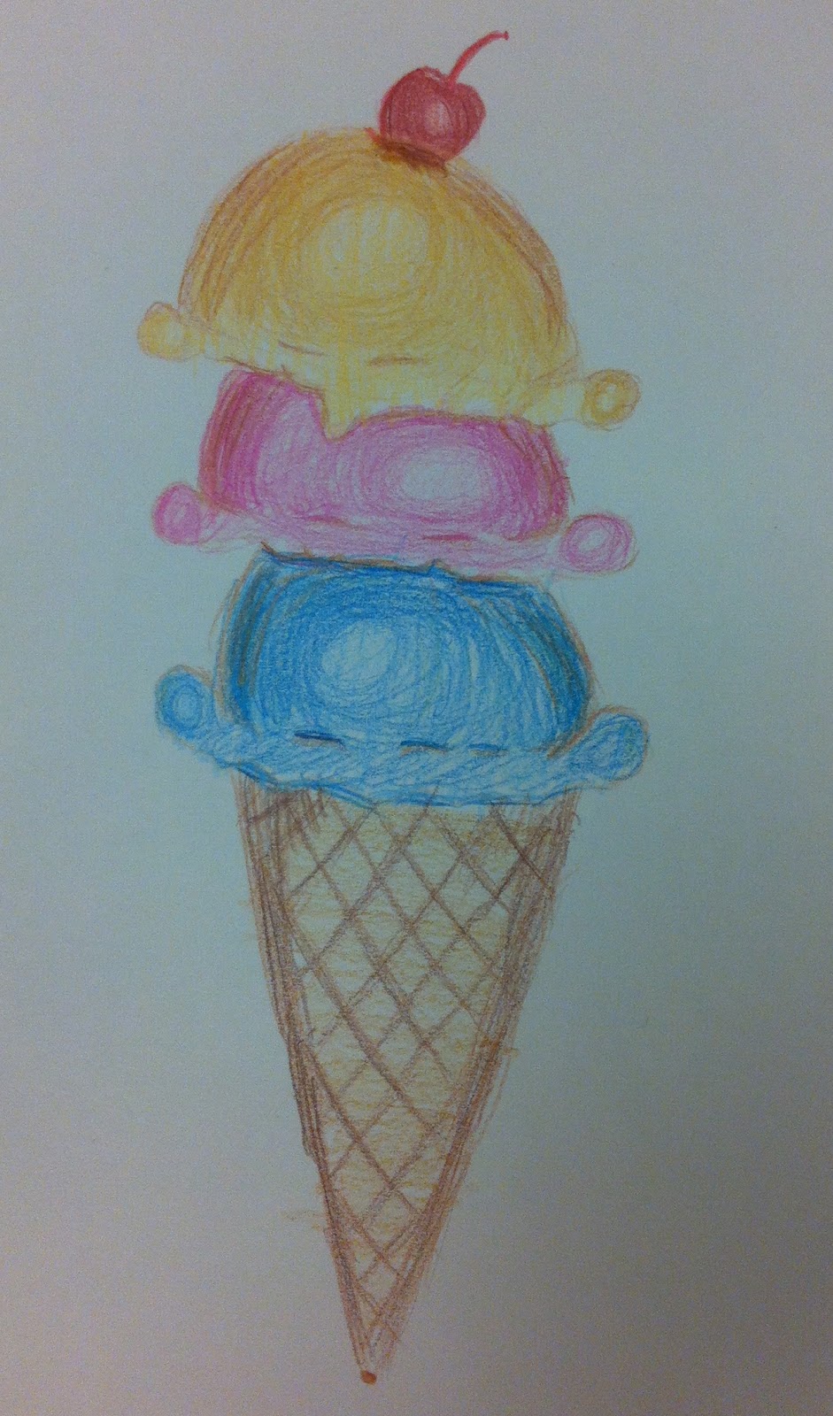 Angela Anderson Art Blog Ice Cream Colored Pencil Drawings Kid's Art