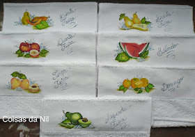 semaninha de frutas em toalhas da mao