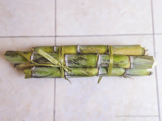 A Bunch Of Pieces Of Fresh Cut Sugarcane On The Floor, North Bali, Indonesia