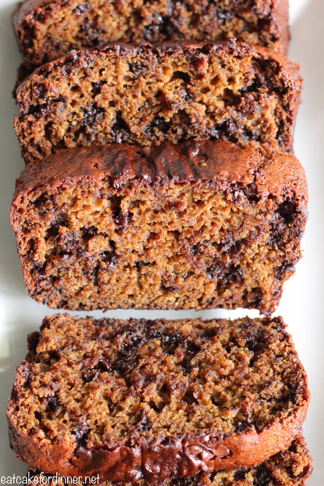 Eat Cake For Dinner Pumpkin Chocolate Chip Bread {It's LowFat and Amazing}