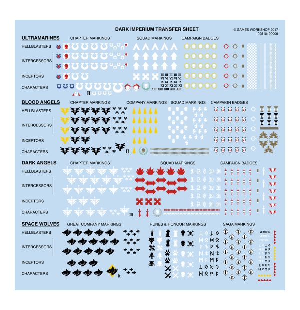 Warhammer 40k Transfer Sheets Decals Chaos Space Marine Select Chapter