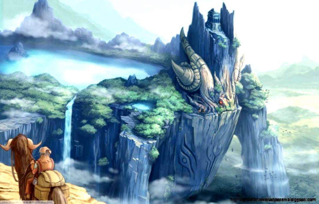 Dreamy Fantasy Castles Dragons Wallpaper