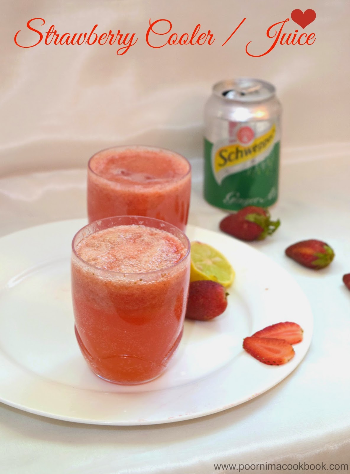 Poornima's Cook Book Strawberry Cooler / Strawberry Juice Summer Special