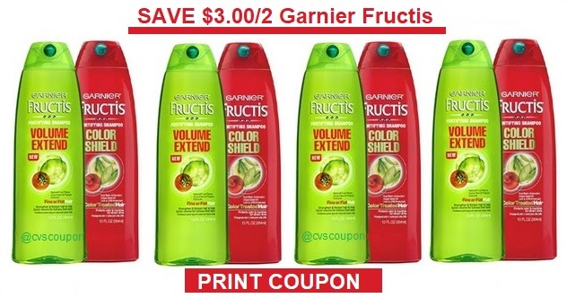 Garnier Coupons - Print $3.00 off 2 Garnier Fructis Hair Care Product