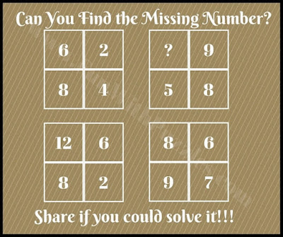 Maths Brain Teasers Questions: Simple Maths Picture Puzzle in which one has to find the missing number