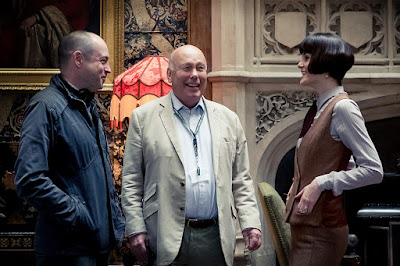 Downton Abbey Movie Michelle Dockery Julian Fellowes Set Photo 1