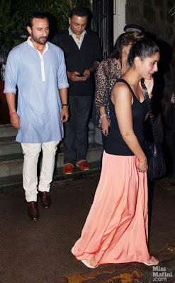 Saif Ali Khan & Kareena Kapoor  spotted at Bandra 