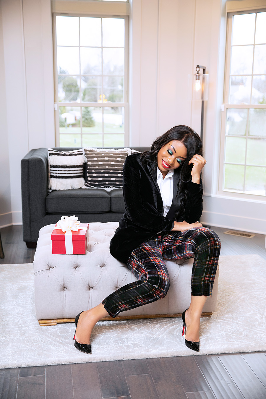 Holiday Style In Plaid And Velvet