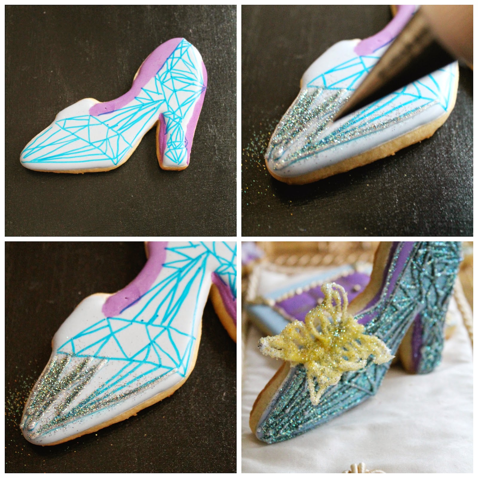 Zapatilla de cenicienta con mariposas de royal icing — The Cookie Couture