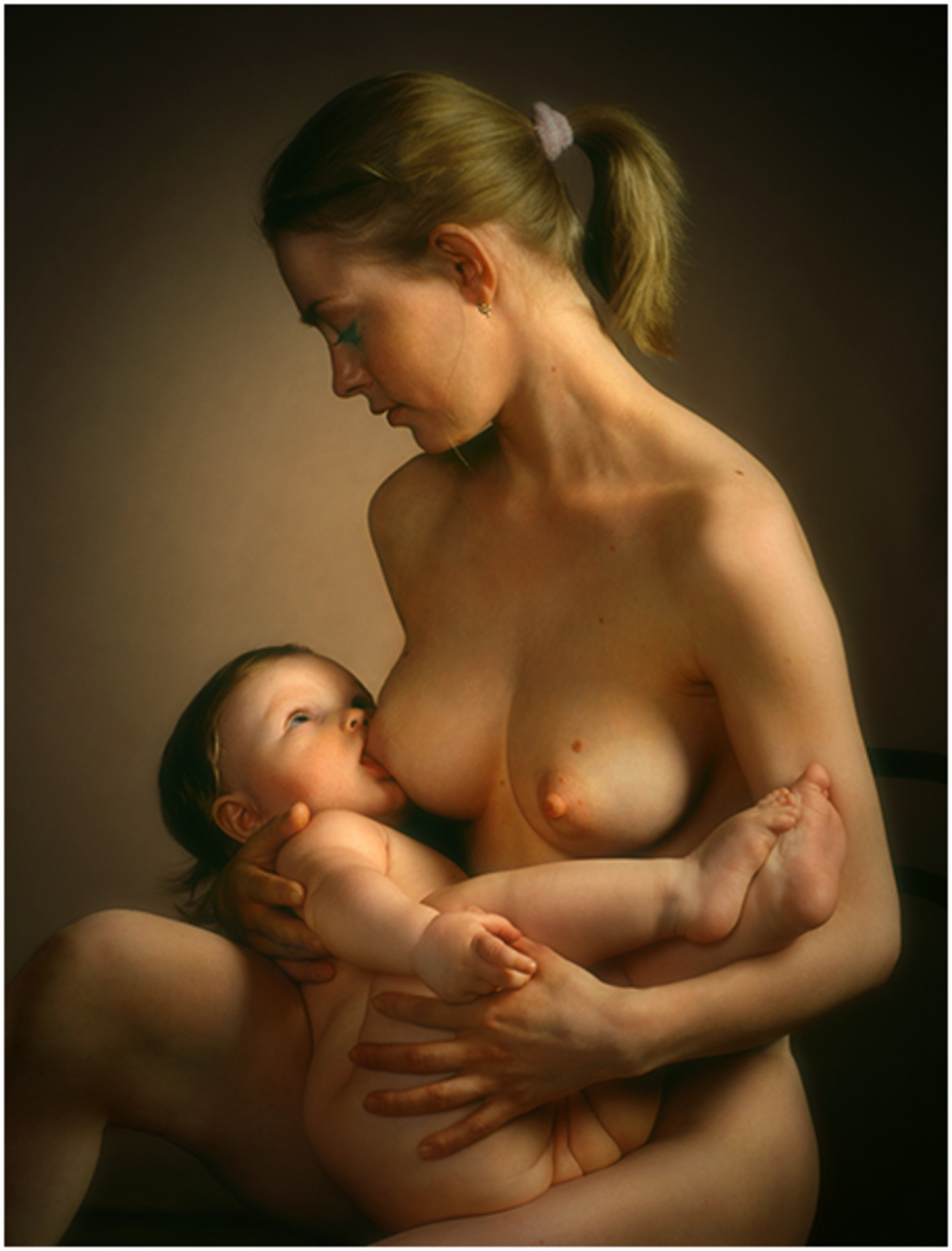 Sexy naked breastfeeding moms