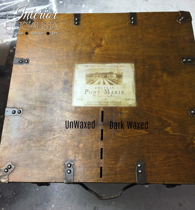 DIY Wooden Trunk Table Dark Waxed and Unwaxed