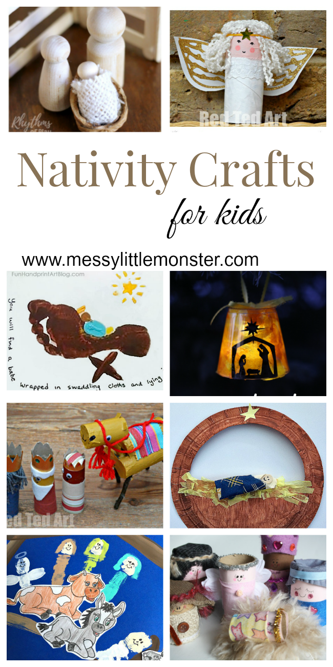 Nativity Christmas crafts for kids. A collection of nativity handprint crafts, nativity ornaments,  toilet roll nativity figures and nativity scenes. Teach the true meaning of Christmas to Preschoolers, toddlers and older kids. 