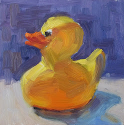 rubber duck ducks painting oil happy painted newman deborah artists bid meadow catch cottage