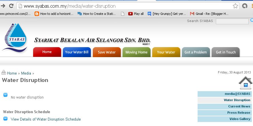 Uptown Blog Serious Water Disruption Syabas Code Red Emergency