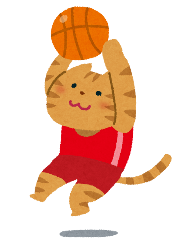 バスケットボールをする猫のイラスト かわいいフリー素材集 いらすとや