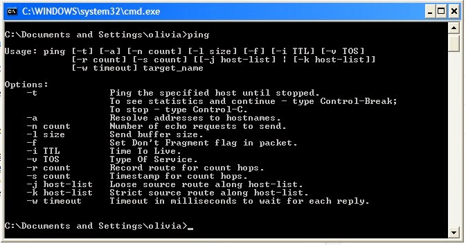 MS DOS All Ping Commands and their Functions