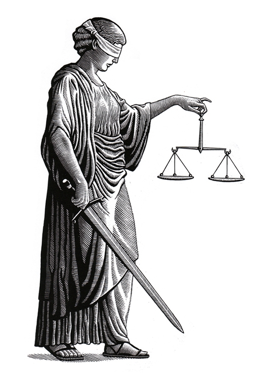 06-Scales-of-Justice-Douglas-Smith-Scratchboard-Drawings-Through-Time-and-Lives-www-designstack-co