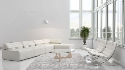 Desain ruang tamu putih