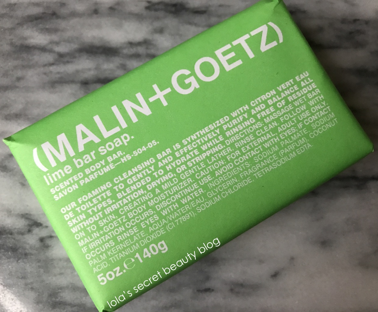 lola's secret beauty blog MALIN+GOETZ Lime Bar Soap Review