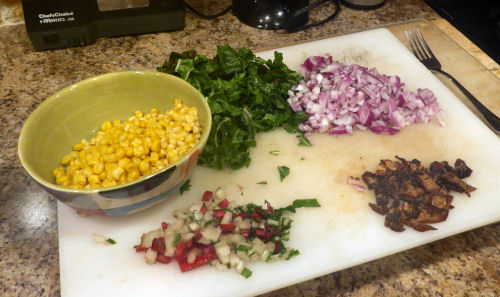 chopped raw vegetables