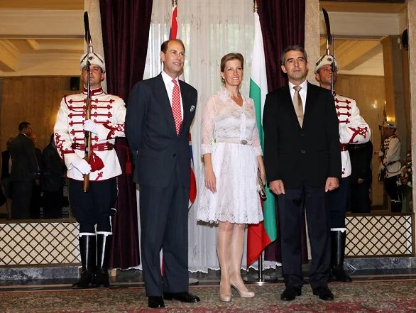 The Earl and Countess of Wessex meeting President Rosen Plevneliev, host of the royal couple's visit to Bulgaria