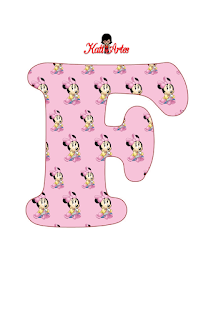 Alfabeto de Minnie Bebé en Fondo Rosa.