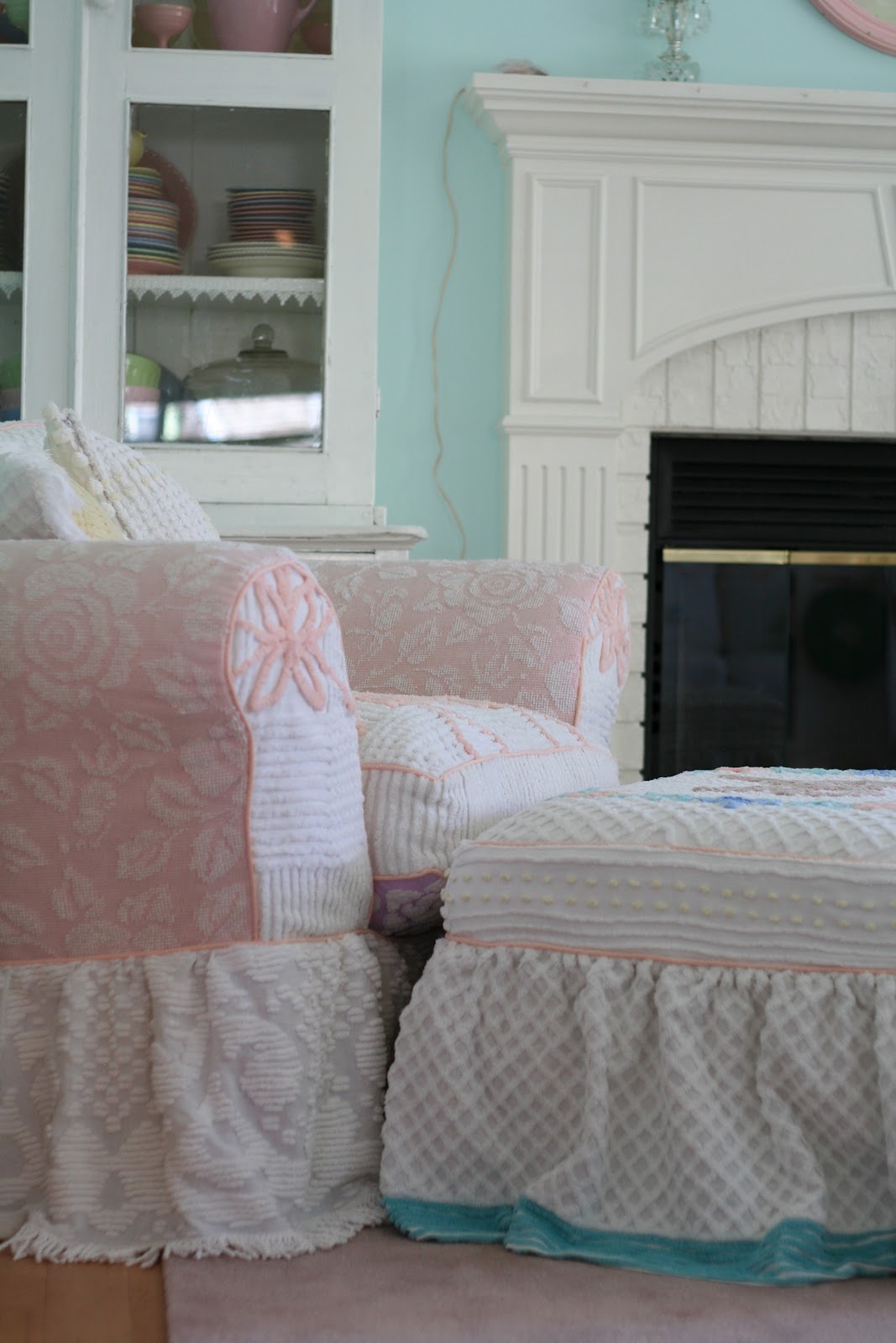 Custom Slipcovers by Shelley Vintage Chenille Bedspread Slipcovers