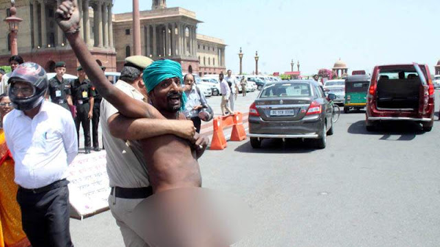 A Tamil Nadu Farmer in Naked Protest