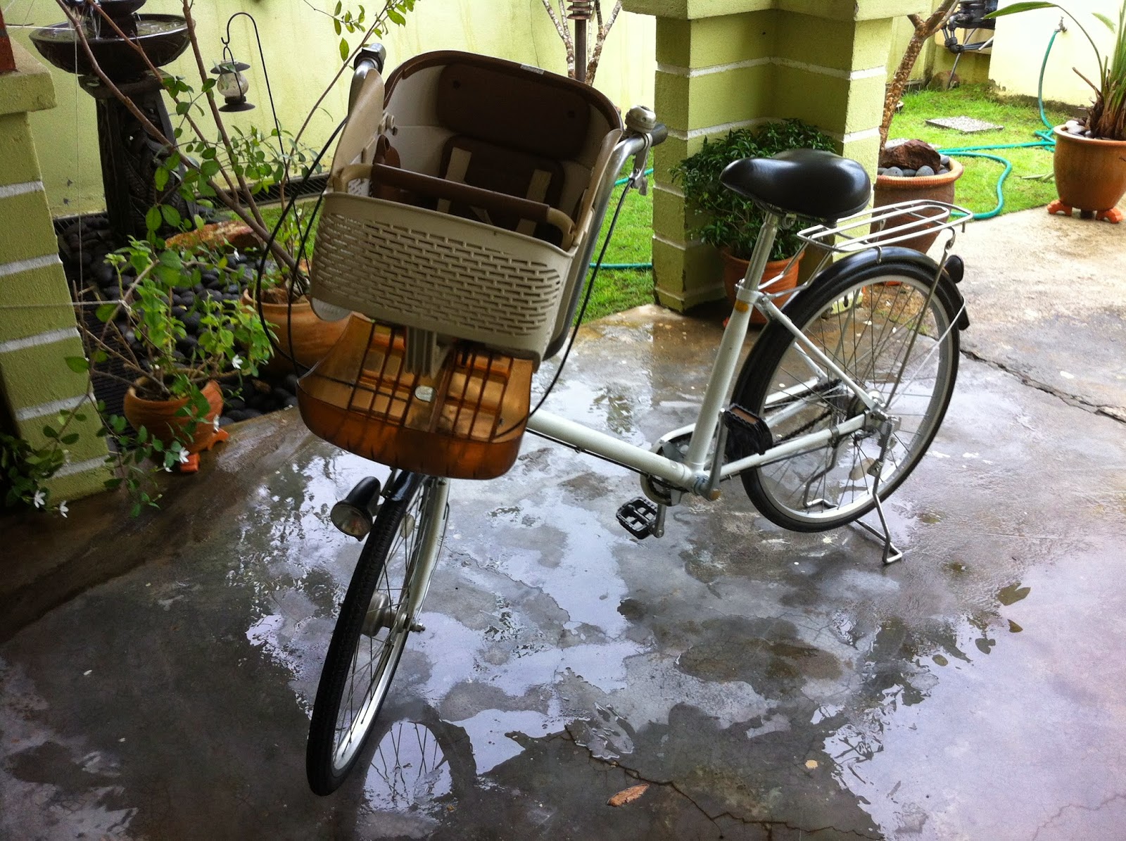 There's more to life Antique Postman and Baby Carrier Bicycle